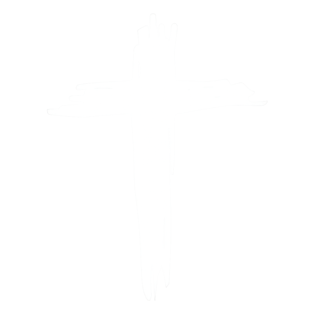 Igreja branca com fundo roxo